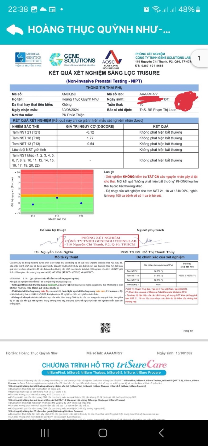 Các mẹ có biết cách đọc kết quả Nipt biết trai hay gái không ạ?
