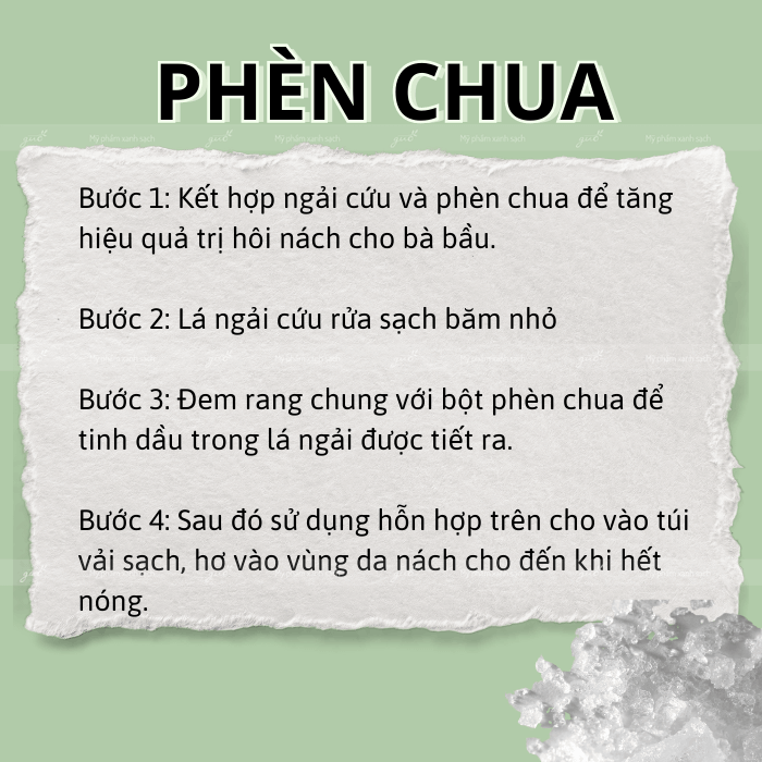 Phèn chua trị hôi nách cho mẹ bầu tham khảo