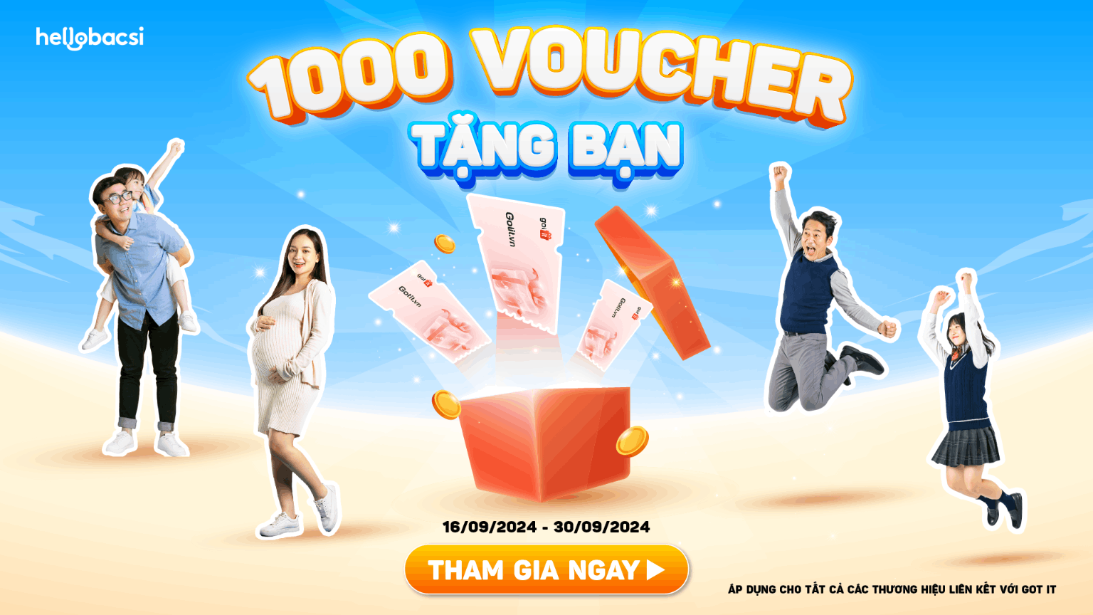 1000 VOUCHER TẶNG BẠN - CƠ HỘI NHẬN QUÀ HẤP DẪN TỪ HELLO BACSI!