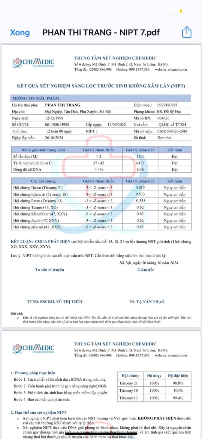 Các mẹ có biết cách đọc kết quả Nipt biết trai hay gái không ạ?