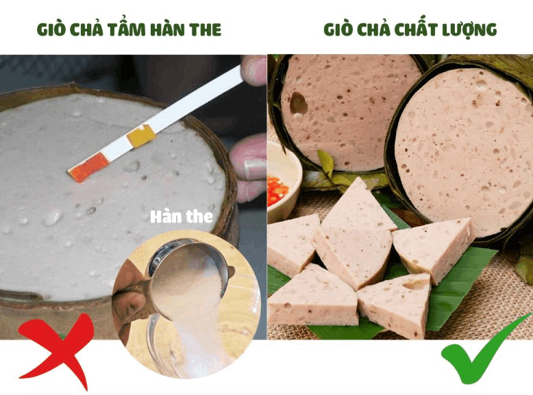 Kinh nghiệm phát hiện giò Tết chứa hàn the